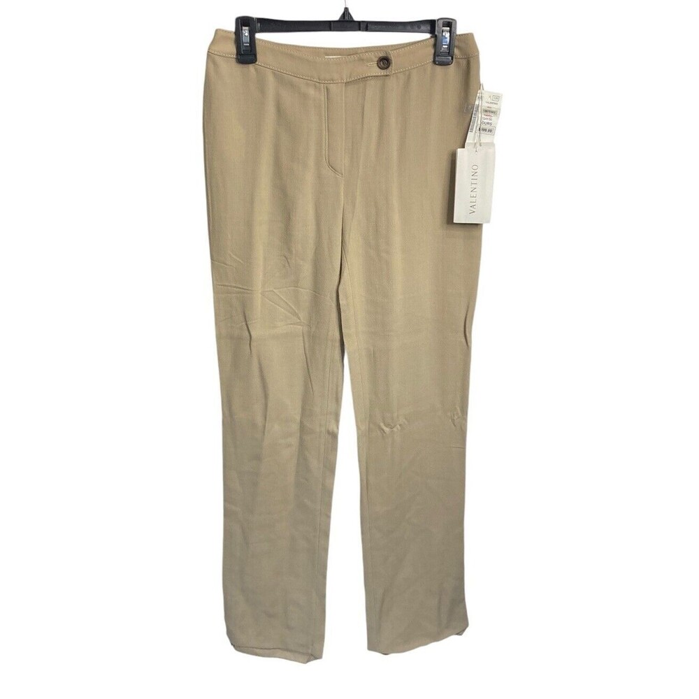 Valentino 100% Virgin Wool Women’s Dress Pants Beige Size 6 Luxury